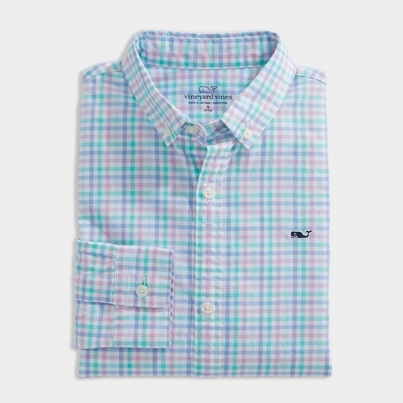 Vineyard Vines • Boys Poplin Whale Button Down Shirt - Picture 6 of 6
